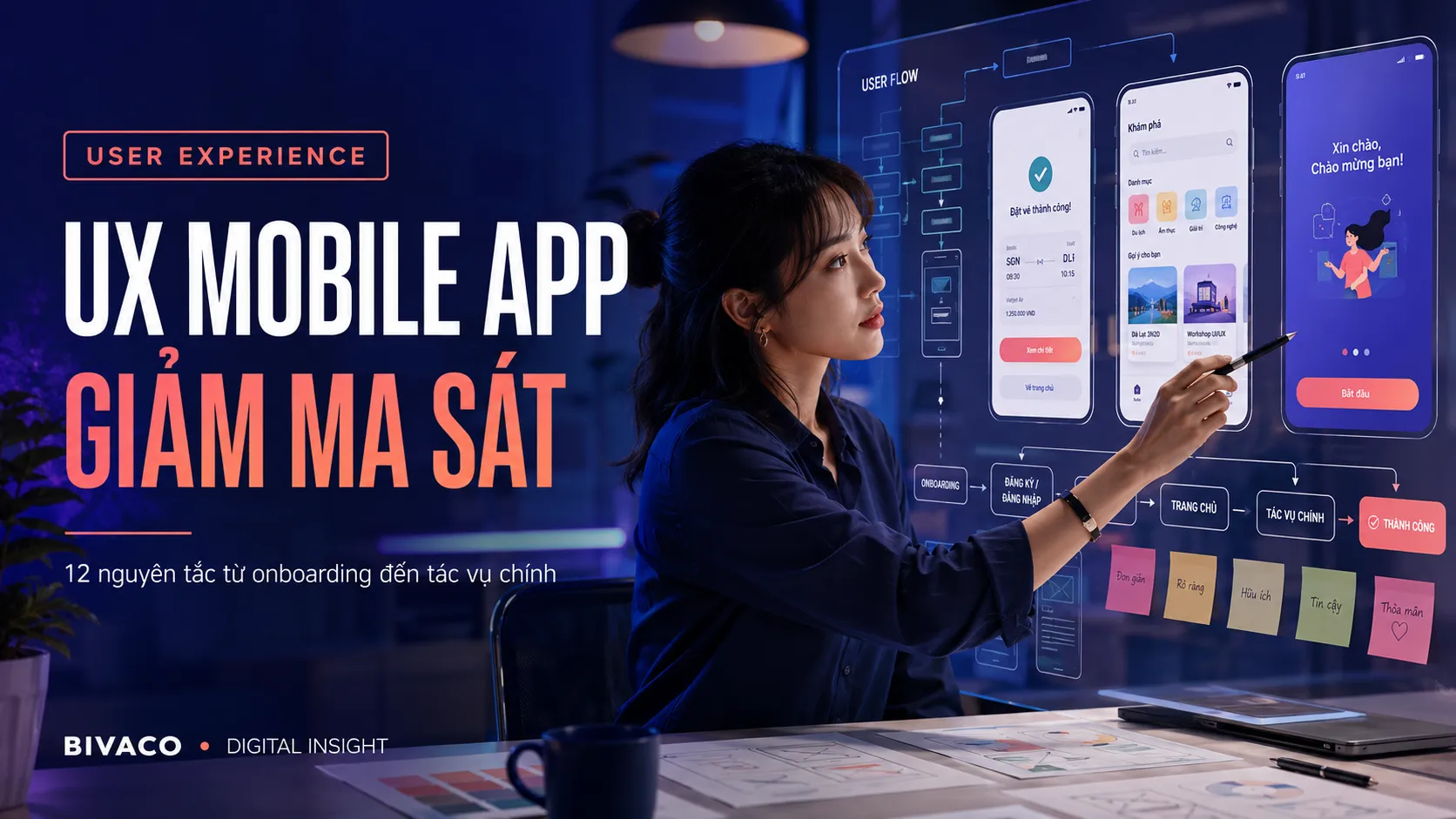UX Mobile App: 12 nguyên tắc giảm ma sát từ onboarding đến tác vụ chính