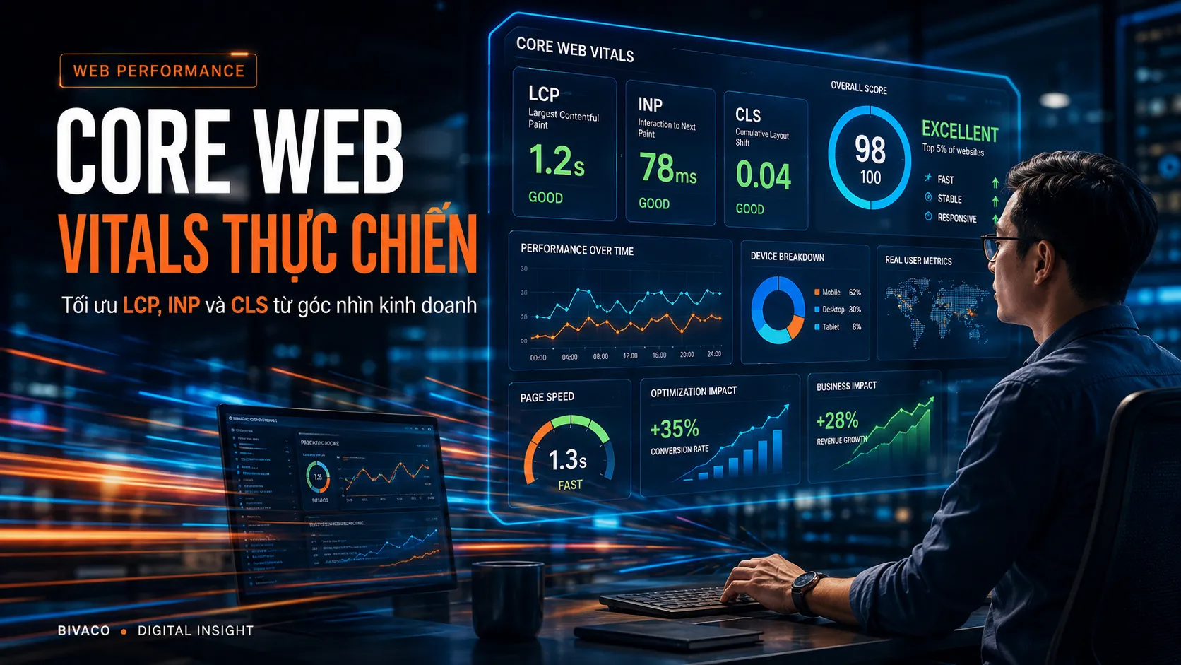 Core Web Vitals thực chiến: Tối ưu LCP, INP và CLS từ góc nhìn kinh doanh