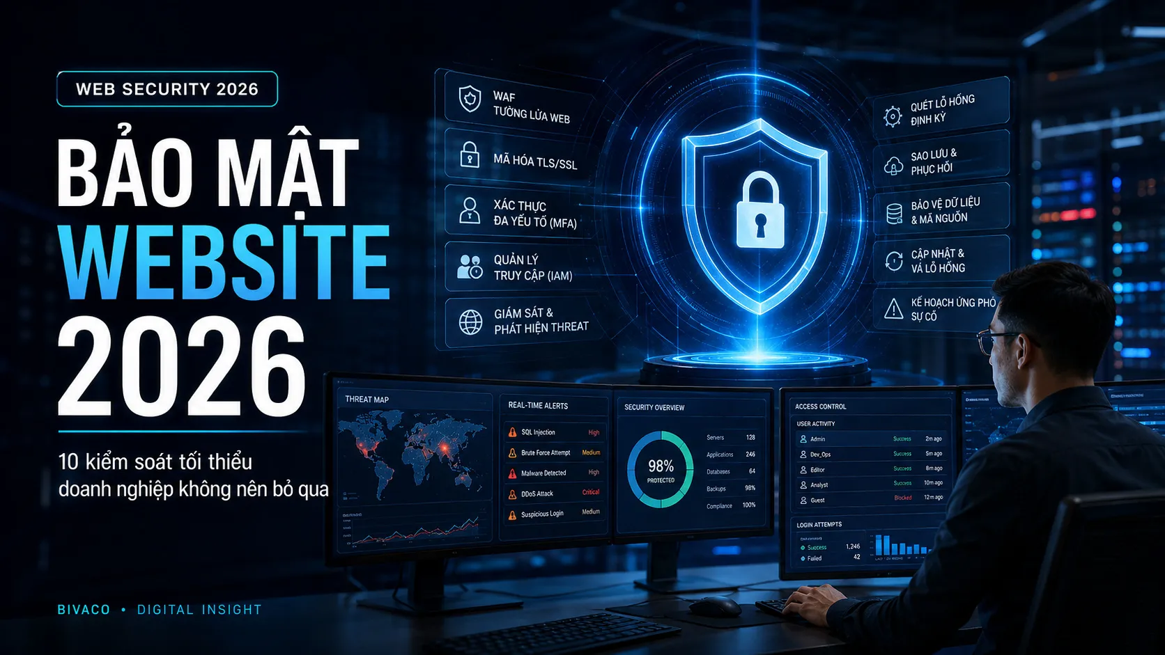 Bảo mật website 2026: 10 kiểm soát tối thiểu doanh nghiệp không nên bỏ qua